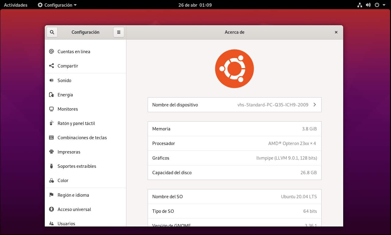 Selección de sesión GNOME