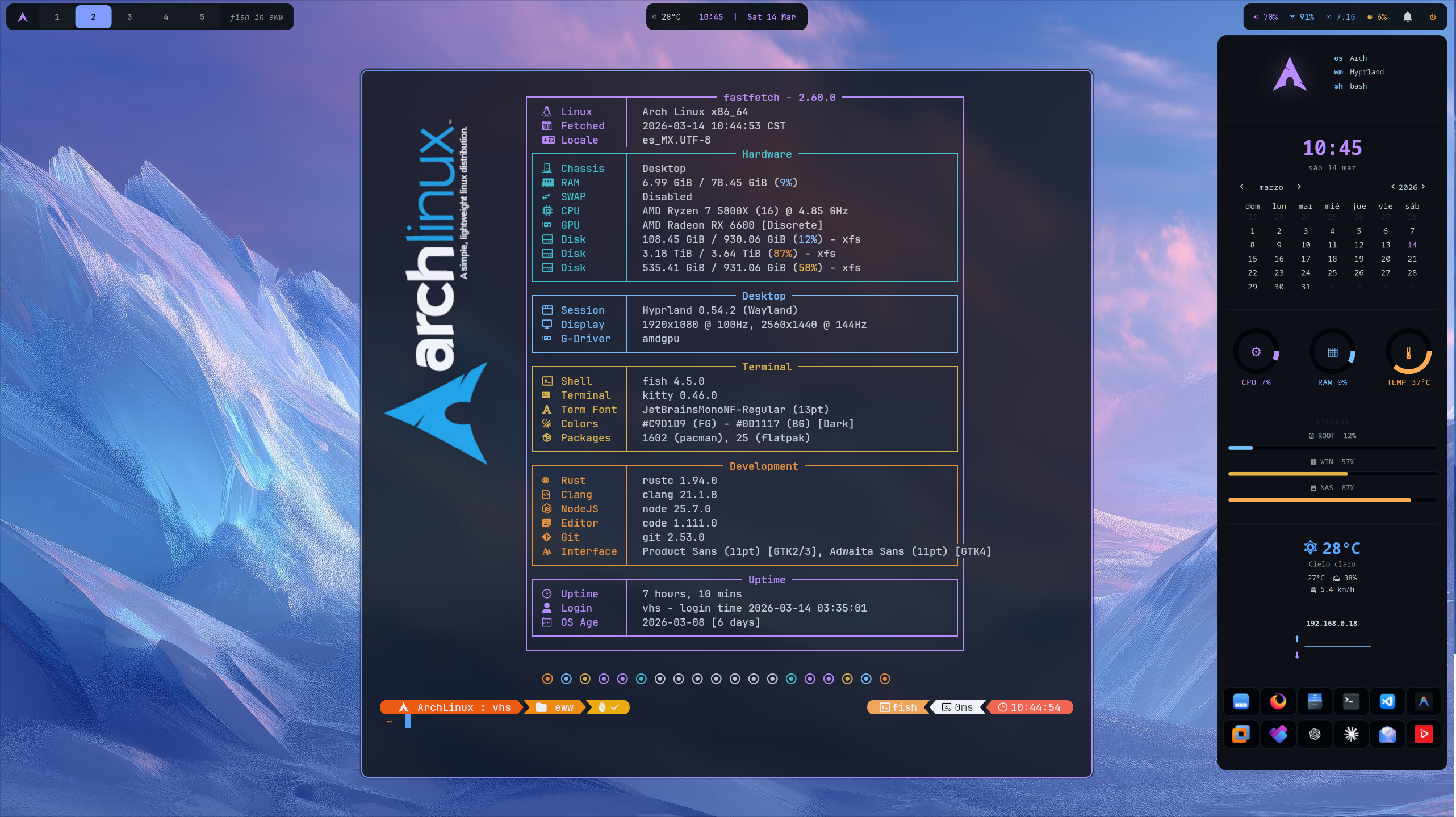 Mis Dotfiles de Hyprland en Arch Linux